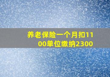 养老保险一个月扣1100单位缴纳2300