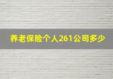 养老保险个人261公司多少