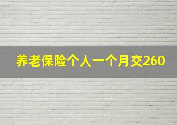 养老保险个人一个月交260