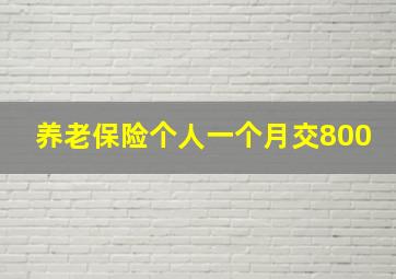 养老保险个人一个月交800