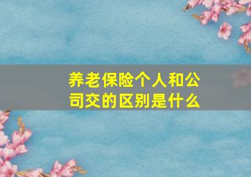 养老保险个人和公司交的区别是什么