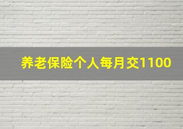 养老保险个人每月交1100