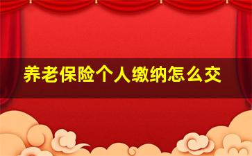 养老保险个人缴纳怎么交