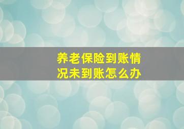 养老保险到账情况未到账怎么办