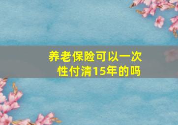 养老保险可以一次性付清15年的吗