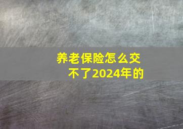 养老保险怎么交不了2024年的