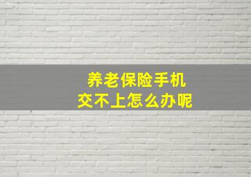 养老保险手机交不上怎么办呢