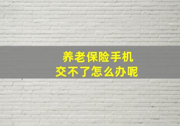 养老保险手机交不了怎么办呢