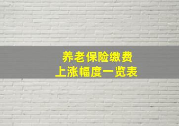 养老保险缴费上涨幅度一览表