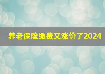 养老保险缴费又涨价了2024