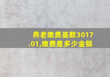 养老缴费基数3017.01,缴费是多少金额