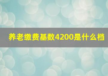 养老缴费基数4200是什么档