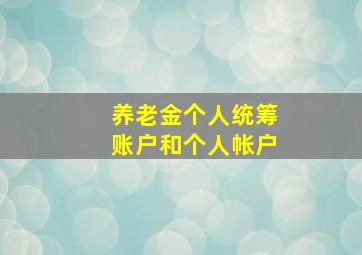 养老金个人统筹账户和个人帐户