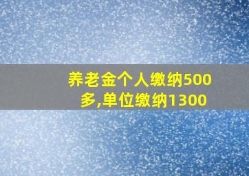 养老金个人缴纳500多,单位缴纳1300