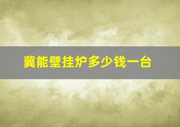 冀能壁挂炉多少钱一台