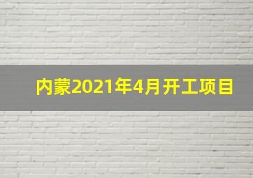 内蒙2021年4月开工项目