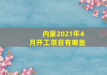 内蒙2021年4月开工项目有哪些