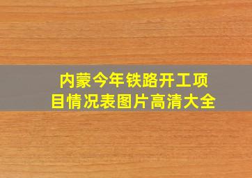 内蒙今年铁路开工项目情况表图片高清大全