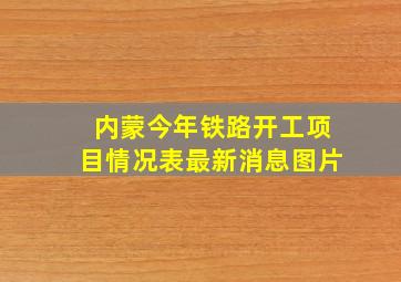 内蒙今年铁路开工项目情况表最新消息图片