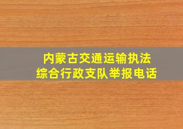 内蒙古交通运输执法综合行政支队举报电话