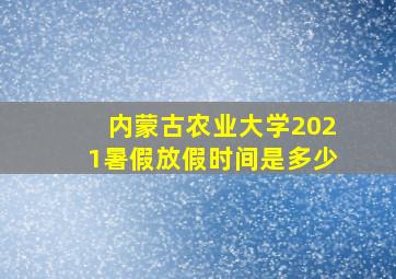 内蒙古农业大学2021暑假放假时间是多少