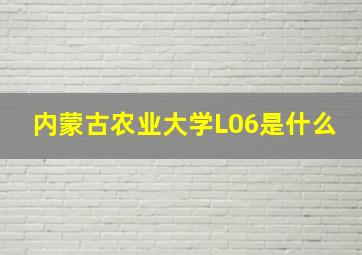 内蒙古农业大学L06是什么