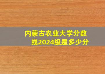 内蒙古农业大学分数线2024级是多少分