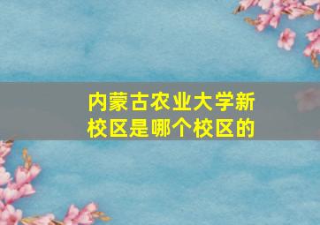 内蒙古农业大学新校区是哪个校区的