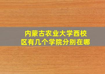 内蒙古农业大学西校区有几个学院分别在哪