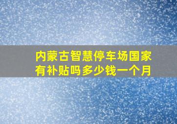 内蒙古智慧停车场国家有补贴吗多少钱一个月