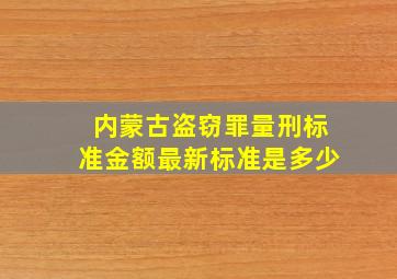 内蒙古盗窃罪量刑标准金额最新标准是多少