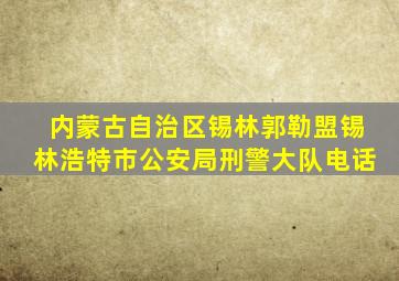 内蒙古自治区锡林郭勒盟锡林浩特市公安局刑警大队电话