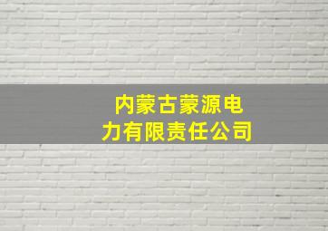 内蒙古蒙源电力有限责任公司