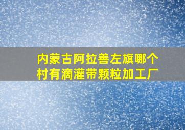 内蒙古阿拉善左旗哪个村有滴灌带颗粒加工厂