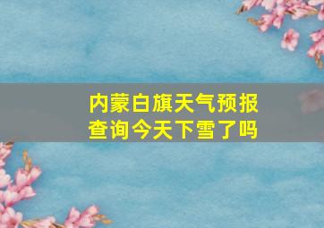 内蒙白旗天气预报查询今天下雪了吗