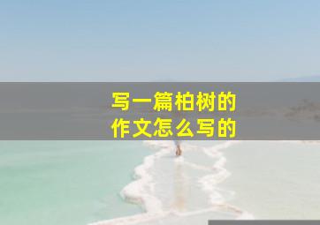 写一篇柏树的作文怎么写的