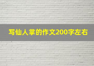 写仙人掌的作文200字左右