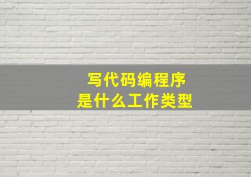 写代码编程序是什么工作类型