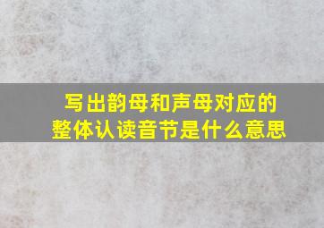 写出韵母和声母对应的整体认读音节是什么意思