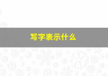 写字表示什么