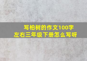 写柏树的作文100字左右三年级下册怎么写呀