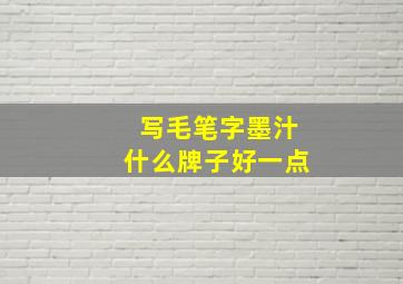 写毛笔字墨汁什么牌子好一点