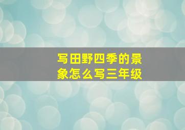 写田野四季的景象怎么写三年级