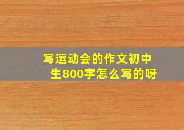 写运动会的作文初中生800字怎么写的呀