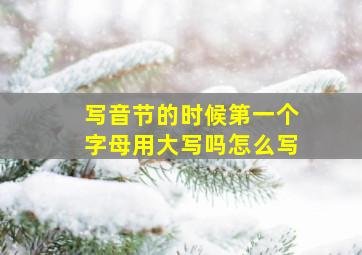 写音节的时候第一个字母用大写吗怎么写