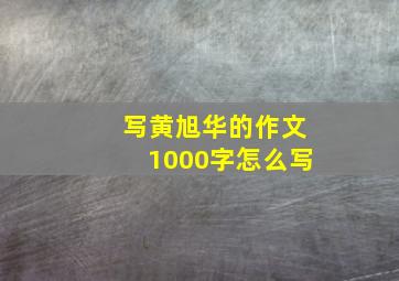 写黄旭华的作文1000字怎么写