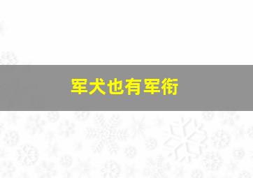 军犬也有军衔