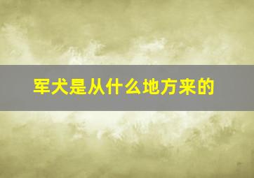 军犬是从什么地方来的