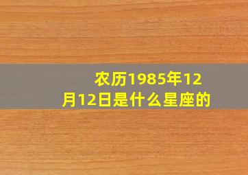 农历1985年12月12日是什么星座的