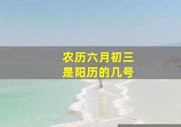 农历六月初三是阳历的几号